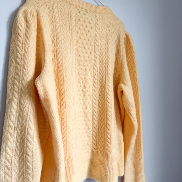 J CREW Knit Puffed Sleeve Sweater - Womens - Yellow - XL - Picture 4 of 5